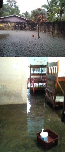 flooding inside and outside at the children's home