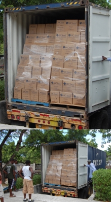 food arrives in Haiti!