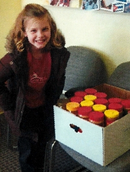 Lydia delivers the peanut butter to Lifeline's office