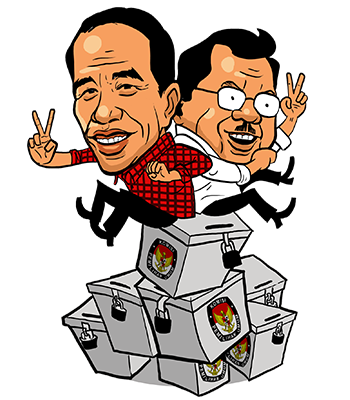 Cartoonist depiction of the winning ticket