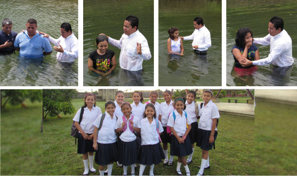 baptisms in Honduras, and school girls