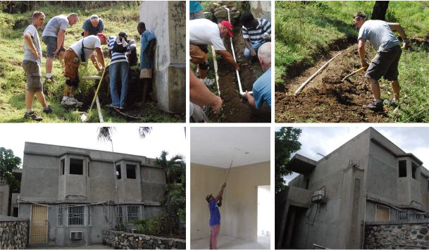 Water line installation and progress on the new school