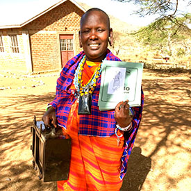 This month Teresia was ready to start her business!  She is selling shukas (the sheets of clothing the Maasai wear). Pray for her as she begins!