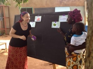 Tabitha Hauser teaching nutrition to women.