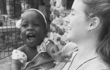 Sarah with her sponsored child