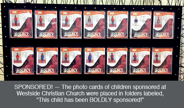 Photo cards of children sponsored at Westside